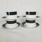 Noble Excellence Stratus Espresso Coffee Cup 4PC Ceramic Vtg 6OZ & Saucers Used. Price: $17.99.