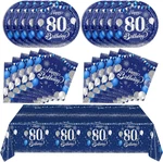 Blue 80TH Birthday Decorations For Men Navy Silver Happy Tabl New. Price: $17.71.