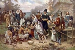 12688.DECOR Poster.home Room Vintage Wall Design.pilgrim Thanksgiving Dinner Art New. Price: $19.00.