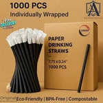 Drinking Paper Wrapped Straws Biodegradable Compostable 7.75 X 0.24" (1000 Pcs) New. Price: $14.99.