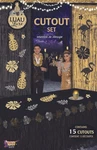 Forum Luau Luxe Hawaiian Decoration Paper 8" Cutouts, 10 Ct, Gold Black Silver New. Price: $15.99.