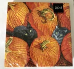 Ppd Pumpkin Patch Black Cats Paper Napkins New Made Germany. Price: $7.99.