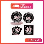Algpty 60 Pcs Vintage 40TH Birthday Plates And Napkins Set, Decora New. Price: $18.31.