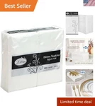 White Napkins, 1/8 Fold Dinner Napkin, Disposable 2-PLY Party ... New. Price: $23.86.