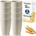 Yihurlm Wheat Straw CUPS,8 Pcs Unbreakable Drinking CUP,12 12OZ, Beige New. Price: $21.32.