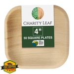 Charity Leaf 50PK Palm Square Plates, Eco-friendly Dinnerware New. Price: $44.99.
