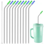 Patelai 10 Pieces 14 Inch Stainless Steel Straw Extra Long One Size, Silver New. Price: $14.76.