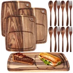 16 Pcs Acacia Wooden Steak Plates Board Serving Tableware Set Include ... New. Price: $76.31.