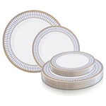 Disposable Plastic Plates Dinner Party Wedding Salad Round Chords Design 120PCS New. Price: $58.49.