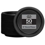 Black Plastic Plates 9 Inch - 50 Count Solid Round Party For... New. Price: $25.14.