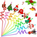24 Pcs Christmas Party Favors Drinking Straws Reusable One Size, Variety New. Price: $26.62.