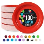 Red Paper Plates 7 Inch Heavy Duty 100 Pcs Disposable New. Price: $34.76.