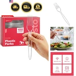 100 Pack Heavy Duty Disposable Clear Plastic Forks - Parties, Events, An... New. Price: $16.79.