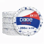 Dixie Ultra Paper Plates, 6-7/8" Dinner Size Printed Disposable 250 Ct New. Price: $25.99.