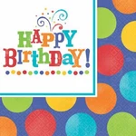 Birthay Fever Fun Polka Dot Blue Adult Birthday Party Paper Luncheon Napkins New. Price: $10.99.