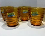 Vtg Duralex Beehive Amber Glass Tumblers Set Of 4 France Nwt Mcm Ribbed 12OZ New. Price: $49.99.