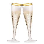 Munfix 50 Pack Gold Rimmed Plastic Champagne Flutes Oz Clear Toasti... New. Price: $31.57.