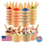 Tellshun 24 Pack Ice Cream Bowls And Spoons Set, Frozen Yogurt Cups With New. Price: $49.98.