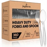Plastic Forks Spoons Set 360 Pcs Clear Heavy Duty Cutlery JOY-8245 Bulk Pack New. Price: $35.99.