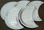 60 Half Moon Mirror Disco Ball Paper Plates Silver Crescent 70S Party 10" X 7" New. Price: $11.99.