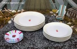 Rae Dunn & Toysmith Melamine Dinner, Salad, Cupcake Plates (4 Ea) Summer Fun! Used. Price: $55.15.