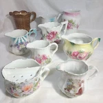 9 Pc Victorian Floral Creamers Cup Vase Vintage Elegant Tea Birthday Party Ware Used. Price: $59.00.