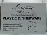 Liacere Silver Plastic Plates & Cups Set, Recyclable, Elegant Party New. Price: $29.87.