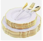 30GUEST Gold Plastic Plates & Disposable Silverware WDFEL150WG- New. Price: $88.90.