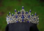 Royal Blue Crystal Tiara Bridal Gold Crown Birthday Wedding Gift Diadem Vintage New. Price: $26.24.