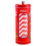 Coca-cola Retro Straw Tin Canister White New. Price: $17.98.