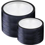 U-qe 200PC Black Plastic Plates 10" 7" Disposable New. Price: $114.99.
