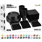 Stylish And Practical 350-PC Black Disposable Dinnerware Effortless Cleanup New. Price: $83.99.
