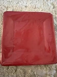 Caspari Grosgrain Border Red Square Salad Dessert Paper Plates- New. Price: $5.00.
