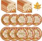 150 Pack Happy Thanksgiving Plates And Napkins Sets - Disposable Fall Paper New. Price: $46.13.