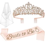 Jetkong 3 Pcs Bachelorette Party Decorations Bridal Shower Crown, Rose Gold New. Price: $22.17.