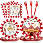 96 Pcs Circus Party Supplies Paper Plates Napkins Carnival Disposable New. Price: $27.40.