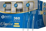 Party Bargains Disposable Cutlery Set, Sapphire Design, Clear Color, 360 Piec... New. Price: $33.71.