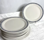 Kate Spade Lenox Set Of 6 Order's Up! White Wth Double Blue Stripe Dinner Plates Used. Price: $129.97.