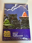 Vtg Pumpkin Time Vinyl Tablecover Halloween Cats Spooky 52 X 90 Flannel Backed New. Price: $19.99.