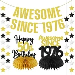 Zirtorei 50TH Birthday Decorations Awesome Since 1976 Banner For Women, 4... New. Price: $17.21.