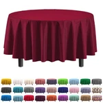 12 Pack 84-INCH Round Burgundy Premium Plastic Tablecloth For Parties Events New. Price: $32.63.