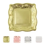 25 Square 7" Paper Dessert Dinner Plates Scroll Design Rim Party Event Tableware New. Price: $13.40.