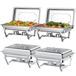 Chafing Buffet Set 4 Pack: Tinana 8QT Stainless Steel Dishes New. Price: $199.99.