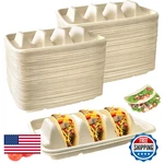 Hlimior 100PCS Disposable Taco Holders For Party Pulp Fiber Plates 3 Dividers New. Price: $49.33.