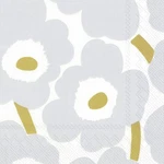 Marimekko Unikko White Silver Napkins New. Price: $7.26.