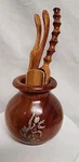 Oriental Wooden Tea Tools Kit Mother Of Pearl Inlay Used. Price: $39.99.