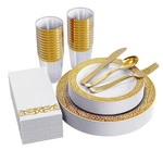 Focusline 175 Ct Gold Dinnerware Set For 25 Guests, Plastic Plates With ... New. Price: $46.07.
