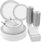 "platos Desechables Para Fiestas Elegante Bodas Kit Completo Plastico 210 Pcs New. Price: $44.99.