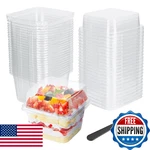 Clear Dessert Cups With Lids Plastic Mini Cake Party New. Price: $16.99.