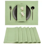 D'moksha Homes Dmoksha Sage Green Linen Cloth Placemats Set Of 6-100 Pure New. Price: $110.33.